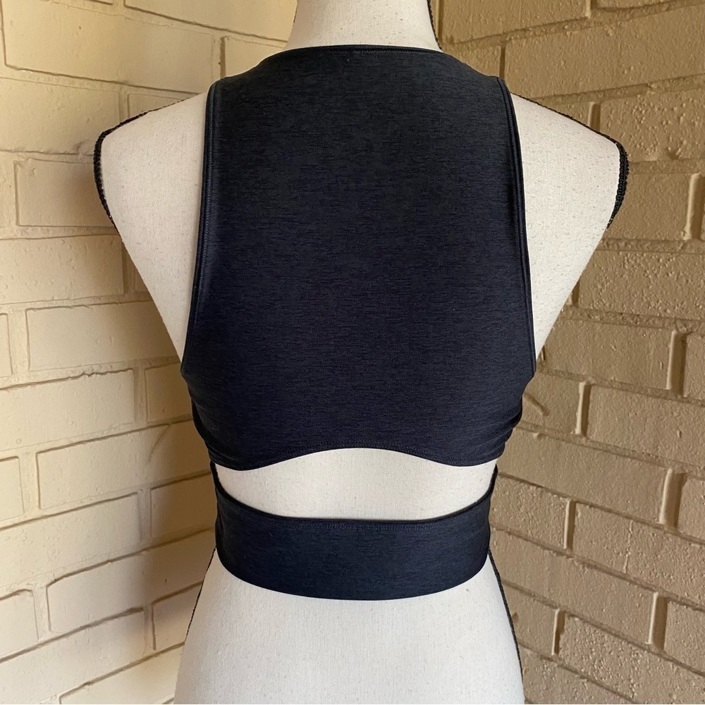 Outdoor Voices Slashback Black Crop Top Athletic Sport Bra Size Small S Charcoal - Picture 5 of 7